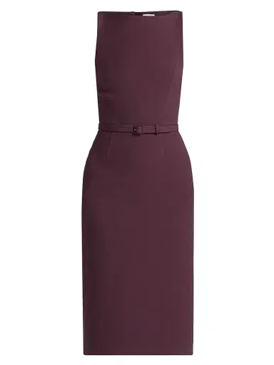 Adam Lippes Women's Annette Wool-Silk Sheath Dress - Plum | Thumbnail 1 Adam Lippes Women's Annette Wool-Silk Sheath Dress - Plum | Thumbnail 1