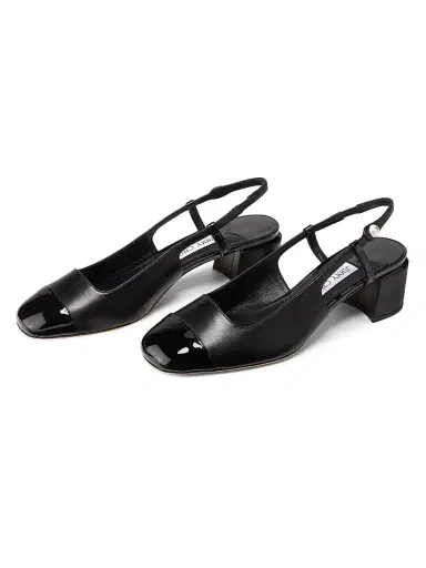 Jimmy Choo Women's Elisa 45MM Leather Slingback Pumps - Black | Thumbnail 2 Jimmy Choo Women's Elisa 45MM Leather Slingback Pumps - Black | Thumbnail 2