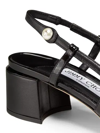 Jimmy Choo Women's Elisa 45MM Leather Slingback Pumps - Black | Thumbnail 5 Jimmy Choo Women's Elisa 45MM Leather Slingback Pumps - Black | Thumbnail 5