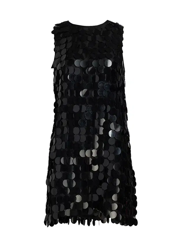 Women's Roxana Sequined Minidress - Black Paillette Women's Roxana Sequined Minidress - Black Paillette