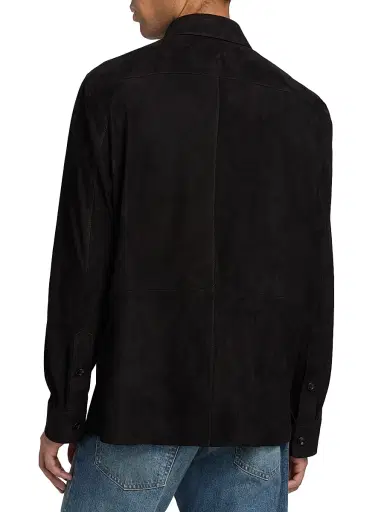 Ralph Lauren Purple Label Men's Suede Utility Overshirt | Thumbnail 5 Ralph Lauren Purple Label Men's Suede Utility Overshirt | Thumbnail 5
