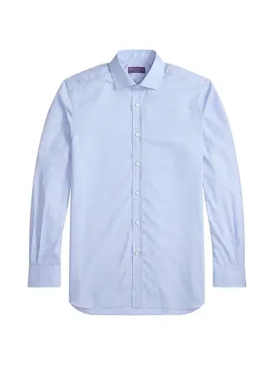 Ralph Lauren Purple Label Men's Solid Cotton Shirt - Blue | Thumbnail 1 Ralph Lauren Purple Label Men's Solid Cotton Shirt - Blue | Thumbnail 1