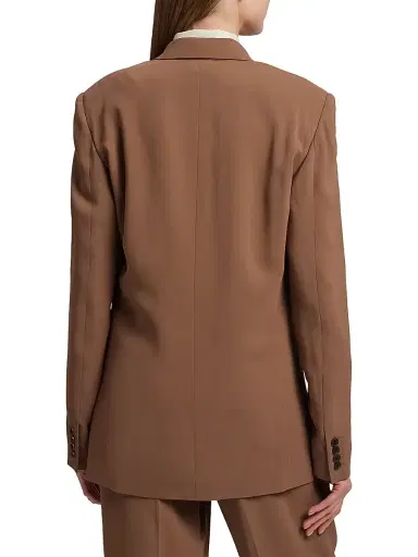 Ralph Lauren Collection Women's Harlee Stretch Cady Double-Breasted Jacket - Light Toffee | Thumbnail 5 Ralph Lauren Collection Women's Harlee Stretch Cady Double-Breasted Jacket - Light Toffee | Thumbnail 5