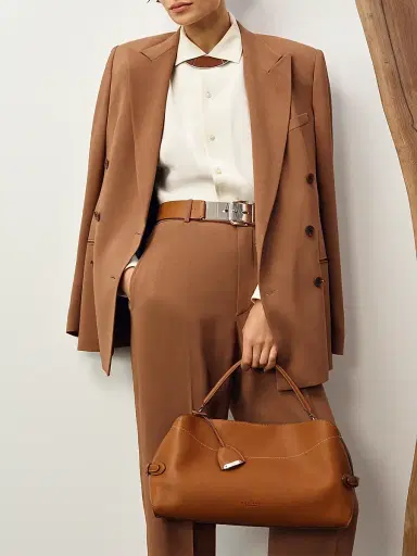 Ralph Lauren Collection Women's Harlee Stretch Cady Double-Breasted Jacket - Light Toffee | Thumbnail 8 Ralph Lauren Collection Women's Harlee Stretch Cady Double-Breasted Jacket - Light Toffee | Thumbnail 8