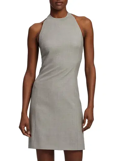 Ralph Lauren Collection Women's Kymberly Wool Minidress - Pearl Grey Melange | Thumbnail 3 Ralph Lauren Collection Women's Kymberly Wool Minidress - Pearl Grey Melange | Thumbnail 3