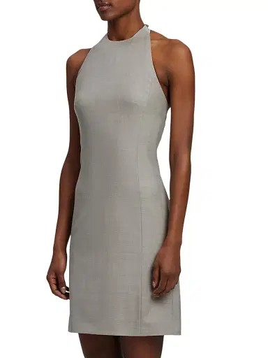 Ralph Lauren Collection Women's Kymberly Wool Minidress - Pearl Grey Melange | Thumbnail 4 Ralph Lauren Collection Women's Kymberly Wool Minidress - Pearl Grey Melange | Thumbnail 4