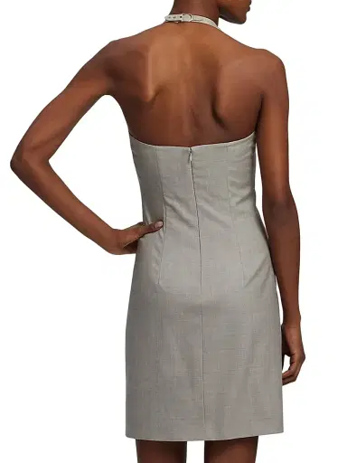 Ralph Lauren Collection Women's Kymberly Wool Minidress - Pearl Grey Melange | Thumbnail 5 Ralph Lauren Collection Women's Kymberly Wool Minidress - Pearl Grey Melange | Thumbnail 5