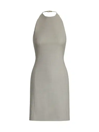 Ralph Lauren Collection Women's Kymberly Wool Minidress - Pearl Grey Melange | Thumbnail 1 Ralph Lauren Collection Women's Kymberly Wool Minidress - Pearl Grey Melange | Thumbnail 1