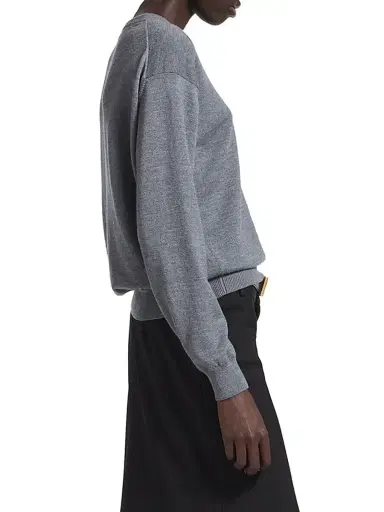 Balenciaga Women's V-Neck Sweater - Heather Grey - Size Large | Thumbnail 4 Balenciaga Women's V-Neck Sweater - Heather Grey - Size Large | Thumbnail 4