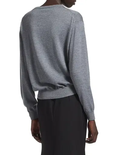 Balenciaga Women's V-Neck Sweater - Heather Grey - Size Large | Thumbnail 5 Balenciaga Women's V-Neck Sweater - Heather Grey - Size Large | Thumbnail 5