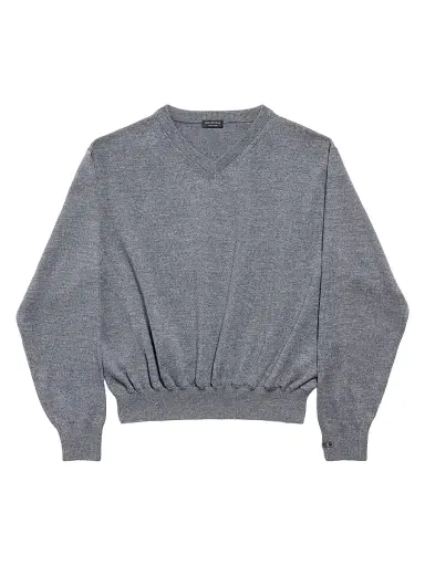 Balenciaga Women's V-Neck Sweater - Heather Grey - Size Large | Thumbnail 1 Balenciaga Women's V-Neck Sweater - Heather Grey - Size Large | Thumbnail 1