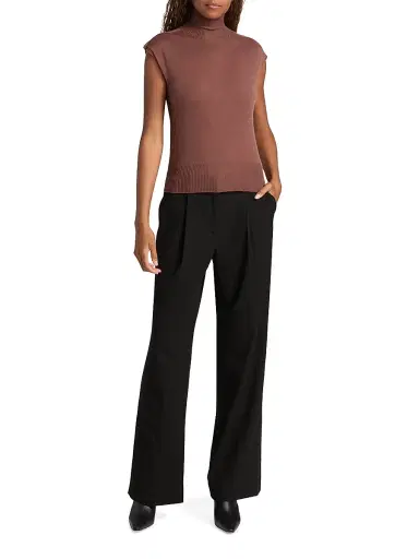 Rick Owens Women's Maglia Cashmere Cap-Sleeve Turtleneck - Rose Wood | Thumbnail 2 Rick Owens Women's Maglia Cashmere Cap-Sleeve Turtleneck - Rose Wood | Thumbnail 2