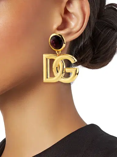 Dolce & Gabbana Women's Goldtone Logo & Crystal Clip-On Drop Earrings - Gold | Thumbnail 2 Dolce & Gabbana Women's Goldtone Logo & Crystal Clip-On Drop Earrings - Gold | Thumbnail 2