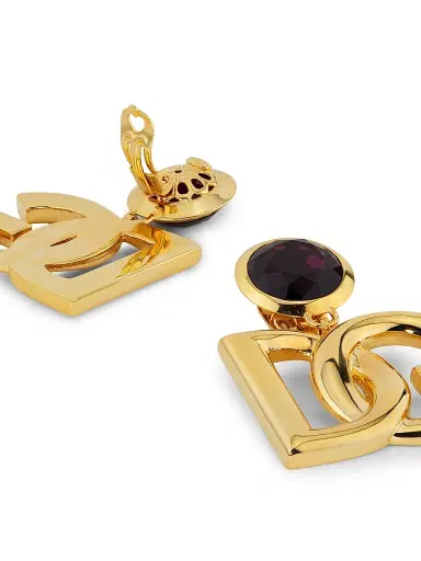 Dolce & Gabbana Women's Goldtone Logo & Crystal Clip-On Drop Earrings - Gold | Thumbnail 3 Dolce & Gabbana Women's Goldtone Logo & Crystal Clip-On Drop Earrings - Gold | Thumbnail 3