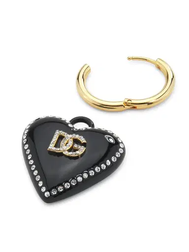 Dolce & Gabbana Women's Goldtone & Crystal Heart Drop Earrings - Black Gold | Thumbnail 3 Dolce & Gabbana Women's Goldtone & Crystal Heart Drop Earrings - Black Gold | Thumbnail 3