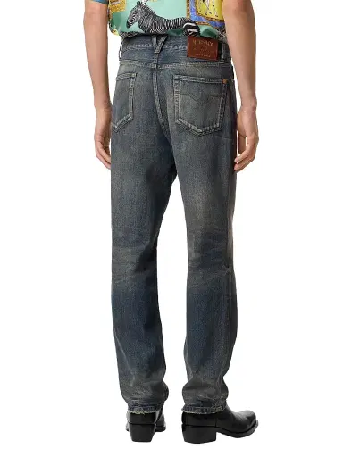 Versace Men's Stop Wash Straight-Fit Jeans - Medium Blue - Size 40 | Thumbnail 3 Versace Men's Stop Wash Straight-Fit Jeans - Medium Blue - Size 40 | Thumbnail 3