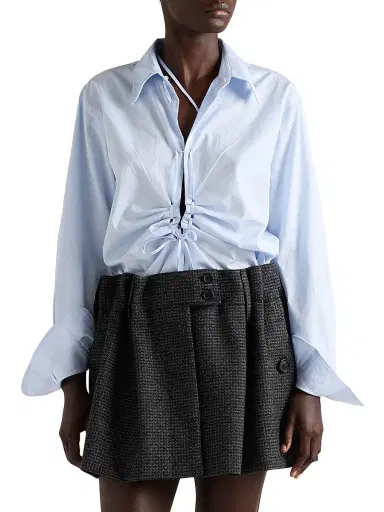 Prada Women's Fil a fil Shirt - Blue | Thumbnail 2 Prada Women's Fil a fil Shirt - Blue | Thumbnail 2