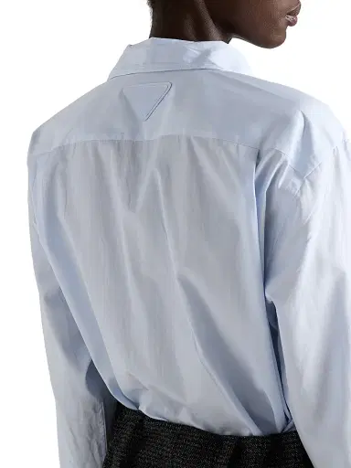 Prada Women's Fil a fil Shirt - Blue | Thumbnail 4 Prada Women's Fil a fil Shirt - Blue | Thumbnail 4