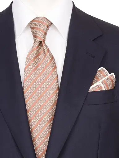 Stefano Ricci Men's Luxury Silk Tie Set - Brown White | Thumbnail 2 Stefano Ricci Men's Luxury Silk Tie Set - Brown White | Thumbnail 2