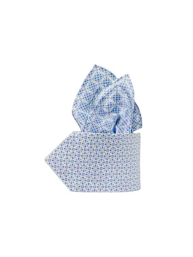 Stefano Ricci Men's Luxury Silk Tie Set - Blue White | Thumbnail 1 Stefano Ricci Men's Luxury Silk Tie Set - Blue White | Thumbnail 1