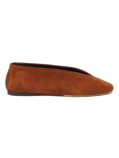 MOSCHINO Women's Corsage Suede Ballet Flats - Rust - Size 10.5 | Thumbnail 1 MOSCHINO Women's Corsage Suede Ballet Flats - Rust - Size 10.5 | Thumbnail 1