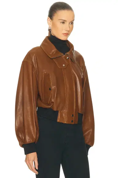 Nour Hammour Briar Cropped Bomber Jacket | Thumbnail 3 Nour Hammour Briar Cropped Bomber Jacket | Thumbnail 3