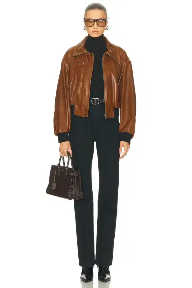 Nour Hammour Briar Cropped Bomber Jacket | Thumbnail 5 Nour Hammour Briar Cropped Bomber Jacket | Thumbnail 5
