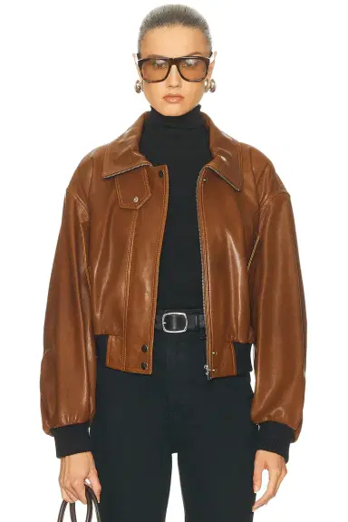Nour Hammour Briar Cropped Bomber Jacket | Thumbnail 1 Nour Hammour Briar Cropped Bomber Jacket | Thumbnail 1