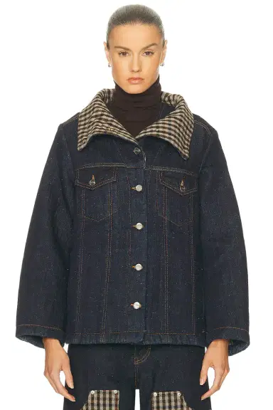 Ganni Neppy Denim Bonded Jacket | Thumbnail 2 Ganni Neppy Denim Bonded Jacket | Thumbnail 2