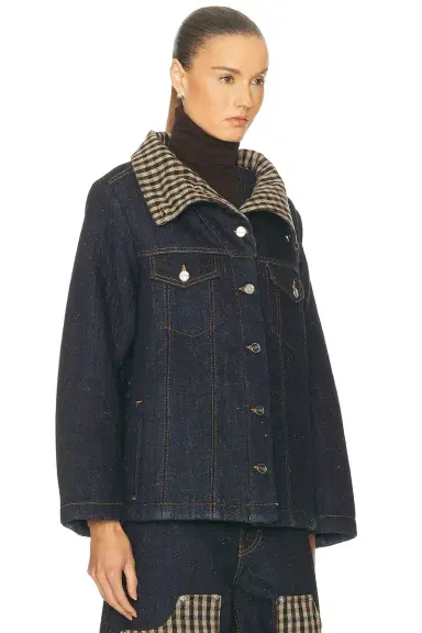 Ganni Neppy Denim Bonded Jacket | Thumbnail 3 Ganni Neppy Denim Bonded Jacket | Thumbnail 3