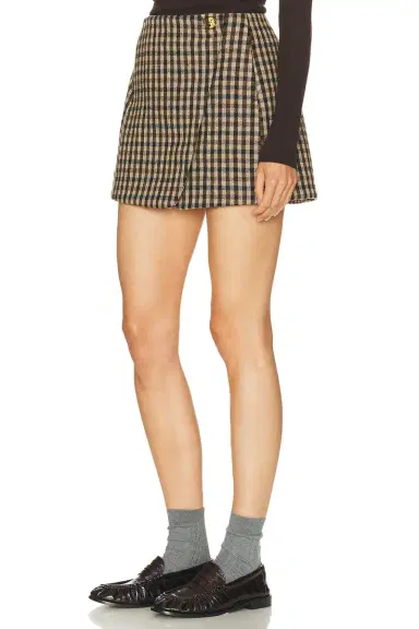 Ganni Check Wool Mini Skirt | Thumbnail 3 Ganni Check Wool Mini Skirt | Thumbnail 3