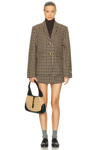 Ganni Check Wool Mini Skirt | Thumbnail 5 Ganni Check Wool Mini Skirt | Thumbnail 5