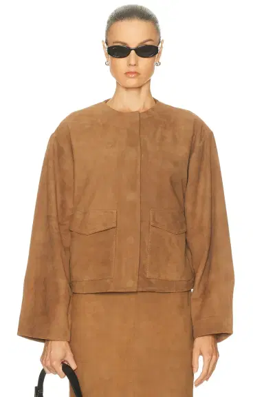 St. Agni Suede Utility Cocoon Bomber Jacket | Thumbnail 1 St. Agni Suede Utility Cocoon Bomber Jacket | Thumbnail 1
