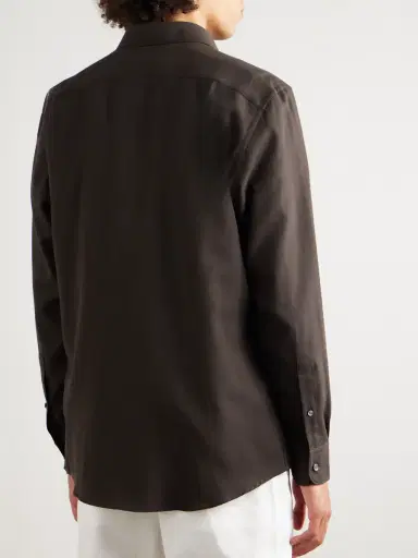 Zegna Cotton and Cashmere-Blend Shirt - Men | Thumbnail 4 Zegna Cotton and Cashmere-Blend Shirt - Men | Thumbnail 4
