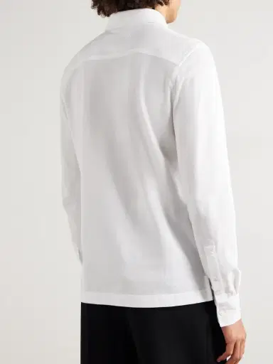 Zegna Suede-Trimmed Cotton-Piqué Polo Shirt - Men | Thumbnail 4 Zegna Suede-Trimmed Cotton-Piqué Polo Shirt - Men | Thumbnail 4