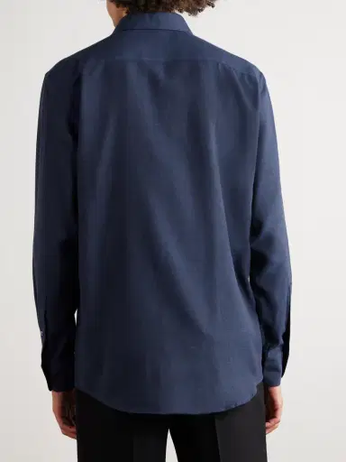 Zegna Cotton and Cashmere-Blend Twill Shirt - Men | Thumbnail 4 Zegna Cotton and Cashmere-Blend Twill Shirt - Men | Thumbnail 4