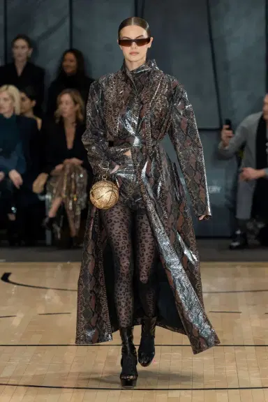 LAPOINTE Laminated Snake Belted Trench | Thumbnail 1 LAPOINTE Laminated Snake Belted Trench | Thumbnail 1