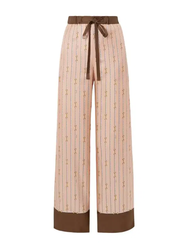 Gucci Striped Silk-twill Wide-leg Pants
