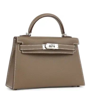 HERMÈS Hermes Kelly Sellier 20 Etoupe Epsom Palladium Hardware | Thumbnail 2 HERMÈS Hermes Kelly Sellier 20 Etoupe Epsom Palladium Hardware | Thumbnail 2