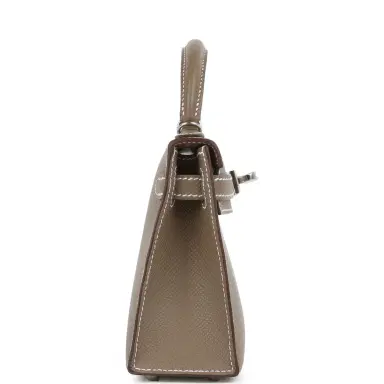 HERMÈS Hermes Kelly Sellier 20 Etoupe Epsom Palladium Hardware | Thumbnail 3 HERMÈS Hermes Kelly Sellier 20 Etoupe Epsom Palladium Hardware | Thumbnail 3