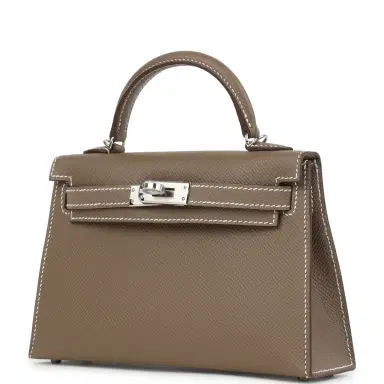 HERMÈS Hermes Kelly Sellier 20 Etoupe Epsom Palladium Hardware | Thumbnail 5 HERMÈS Hermes Kelly Sellier 20 Etoupe Epsom Palladium Hardware | Thumbnail 5