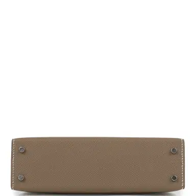 HERMÈS Hermes Kelly Sellier 20 Etoupe Epsom Palladium Hardware | Thumbnail 6 HERMÈS Hermes Kelly Sellier 20 Etoupe Epsom Palladium Hardware | Thumbnail 6