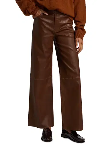 FRAME Women's Le Slim Leather Palazzo Pants - Cedar | Thumbnail 3 FRAME Women's Le Slim Leather Palazzo Pants - Cedar | Thumbnail 3