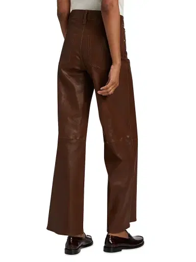 FRAME Women's Le Slim Leather Palazzo Pants - Cedar | Thumbnail 5 FRAME Women's Le Slim Leather Palazzo Pants - Cedar | Thumbnail 5