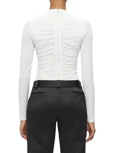 Hervé Léger Women's The Veronica Ruched Long Sleeve Top - Alabaster | Thumbnail 7 Hervé Léger Women's The Veronica Ruched Long Sleeve Top - Alabaster | Thumbnail 7