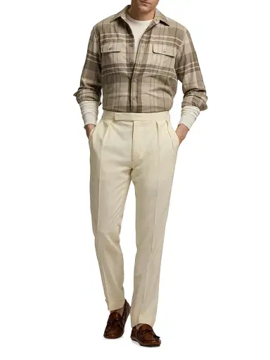 Ralph Lauren Purple Label Men's Plaid Cashmere Utility Shirt | Thumbnail 2 Ralph Lauren Purple Label Men's Plaid Cashmere Utility Shirt | Thumbnail 2