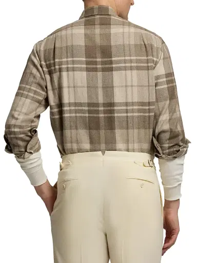 Ralph Lauren Purple Label Men's Plaid Cashmere Utility Shirt | Thumbnail 5 Ralph Lauren Purple Label Men's Plaid Cashmere Utility Shirt | Thumbnail 5