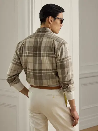 Ralph Lauren Purple Label Men's Plaid Cashmere Utility Shirt | Thumbnail 8 Ralph Lauren Purple Label Men's Plaid Cashmere Utility Shirt | Thumbnail 8