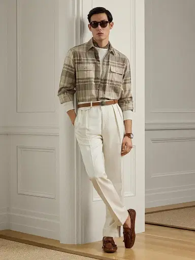 Ralph Lauren Purple Label Men's Plaid Cashmere Utility Shirt | Thumbnail 9 Ralph Lauren Purple Label Men's Plaid Cashmere Utility Shirt | Thumbnail 9