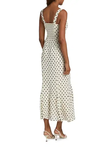 Reformation Women's Laine Polka Dot Midi-Dress - Portofino | Thumbnail 5 Reformation Women's Laine Polka Dot Midi-Dress - Portofino | Thumbnail 5